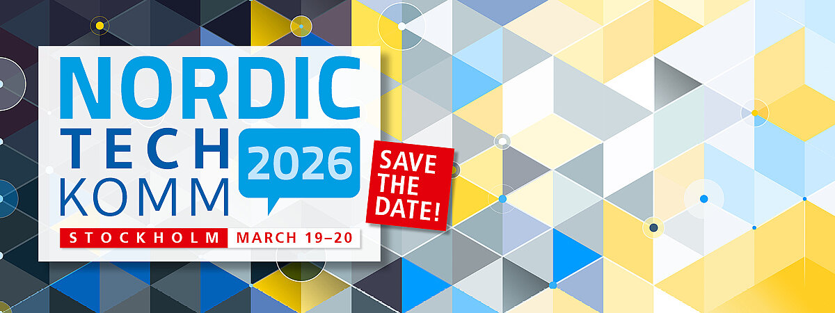 event logo for NORDIC TechKomm Stockholm with Date 