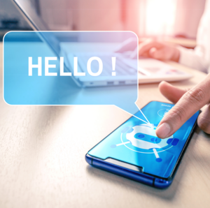 mobile phone with chatbot application